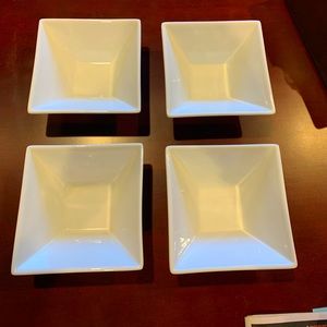 Square white dishes